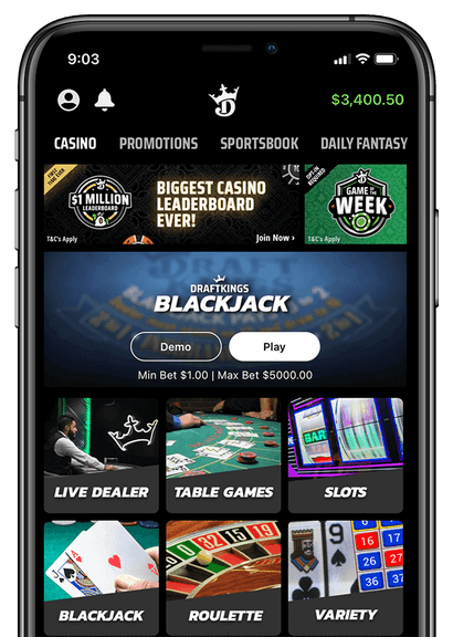 DraftKings App on Iphone