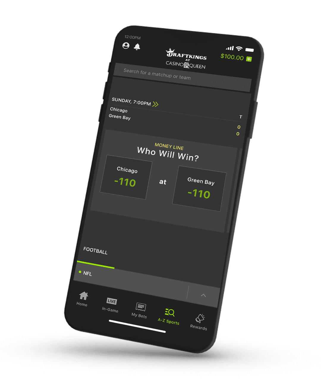 DraftKings App on Iphone