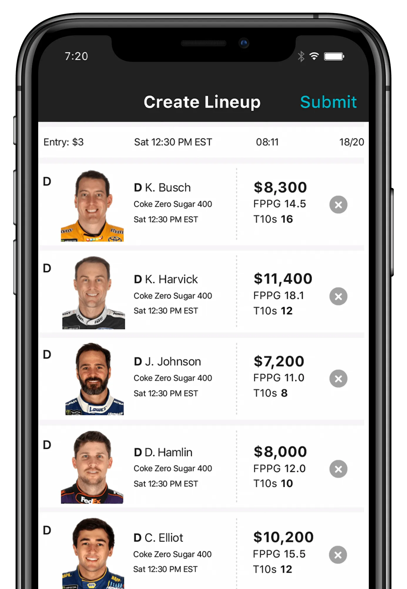 nascar fantasy free