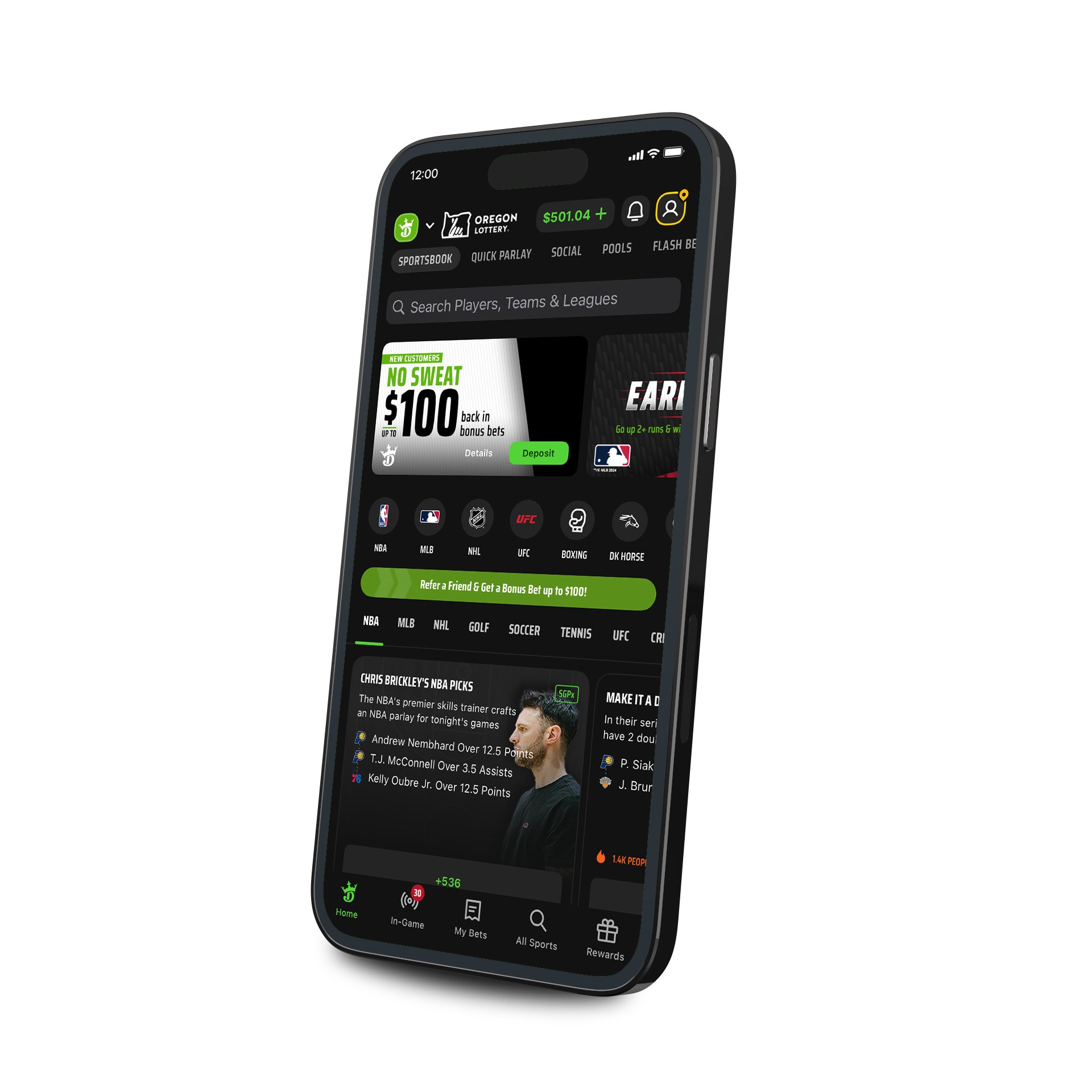 DraftKings App on Iphone