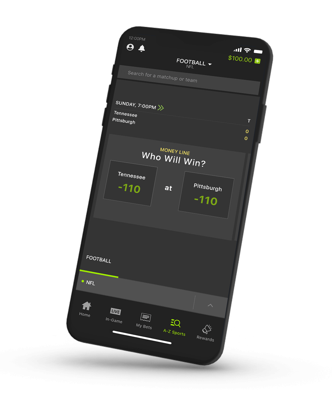 DraftKings App on Iphone
