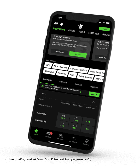 DraftKings App on Iphone